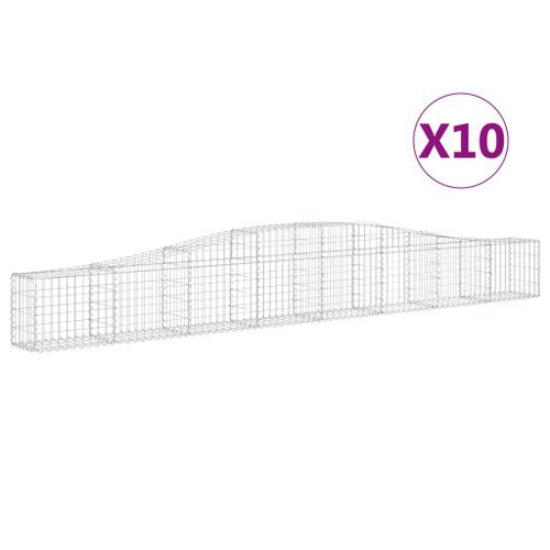 Paniers à gabions arqués 10 pcs 400x30x40/60 cm Fer galvanisé - Photo n°2; ?>