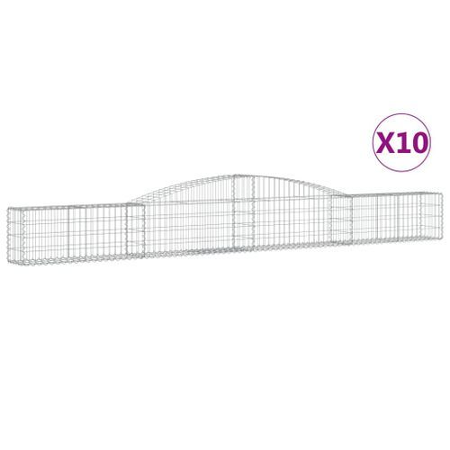 Paniers à gabions arqués 10 pcs 400x30x40/60 cm Fer galvanisé - Photo n°2; ?>