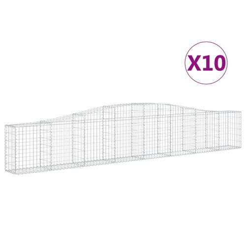 Paniers à gabions arqués 10 pcs 400x30x60/80 cm Fer galvanisé - Photo n°2; ?>