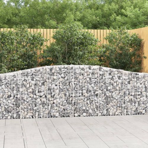 Paniers à gabions arqués 10 pcs 400x30x80/100 cm Fer galvanisé - Photo n°2; ?>