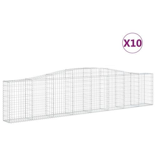 Paniers à gabions arqués 10 pcs 400x30x80/100 cm Fer galvanisé - Photo n°3; ?>