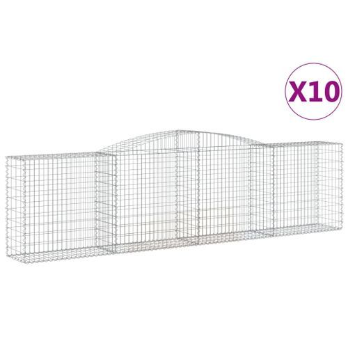 Paniers à gabions arqués 10 pcs 400x50x100/120 cm Fer galvanisé - Photo n°2; ?>