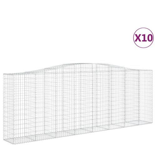 Paniers à gabions arqués 10 pcs 400x50x140/160 cm Fer galvanisé - Photo n°2; ?>