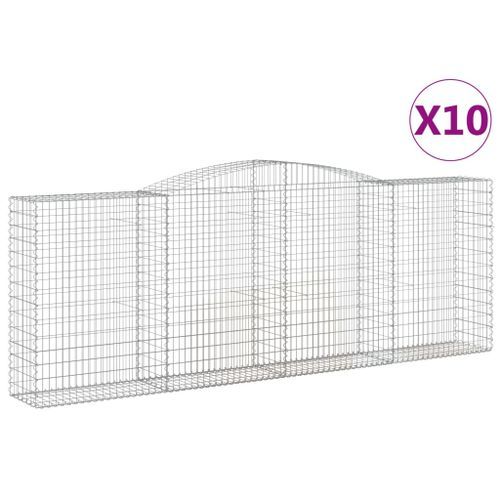 Paniers à gabions arqués 10 pcs 400x50x140/160 cm Fer galvanisé - Photo n°2; ?>