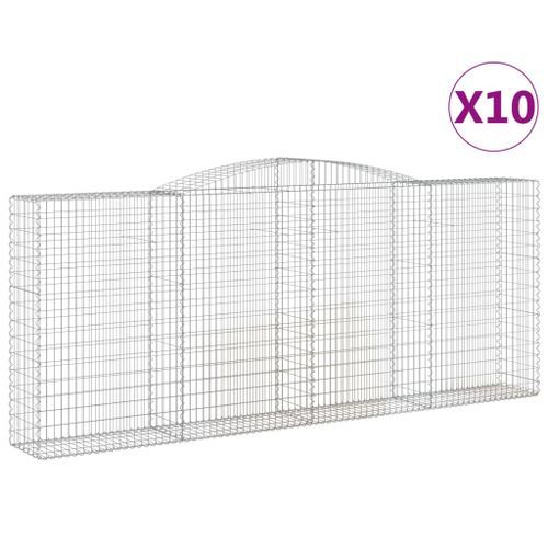 Paniers à gabions arqués 10 pcs 400x50x160/180 cm fer galvanisé - Photo n°2; ?>