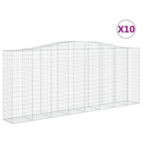 Paniers à gabions arqués 10 pcs 400x50x160/180 cm fer galvanisé - Photo n°2; ?>