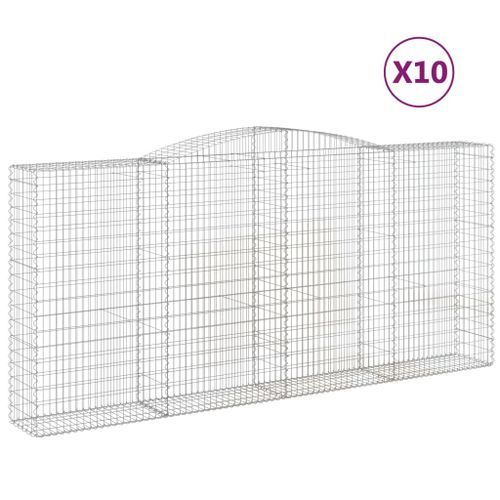 Paniers à gabions arqués 10 pcs 400x50x180/200 cm Fer galvanisé - Photo n°2; ?>