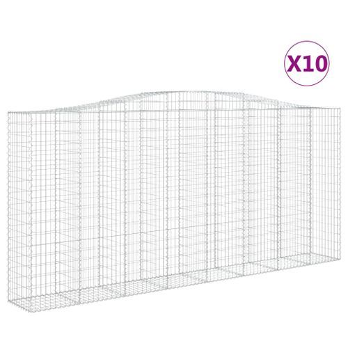 Paniers à gabions arqués 10 pcs 400x50x180/200 cm Fer galvanisé - Photo n°2; ?>