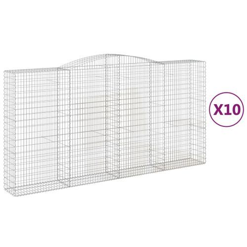 Paniers à gabions arqués 10 pcs 400x50x200/220 cm Fer galvanisé - Photo n°2; ?>