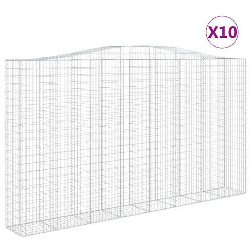 Paniers à gabions arqués 10 pcs 400x50x220/240 cm Fer galvanisé - Photo n°2; ?>