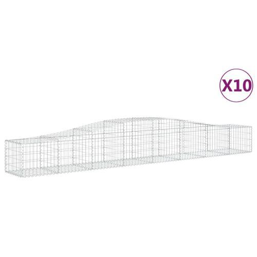 Paniers à gabions arqués 10 pcs 400x50x40/60 cm Fer galvanisé - Photo n°2; ?>