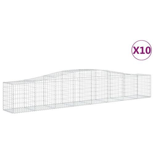 Paniers à gabions arqués 10 pcs 400x50x60/80 cm Fer galvanisé - Photo n°2; ?>