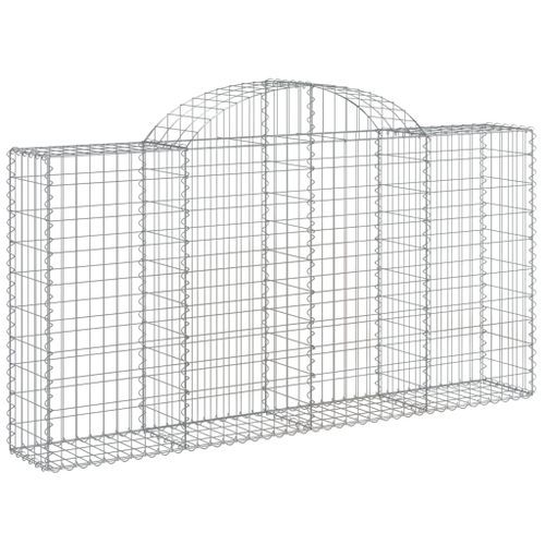 Paniers à gabions arqués 11 pcs 200x30x100/120 cm Fer galvanisé - Photo n°3; ?>