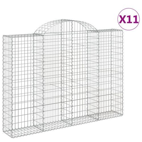 Paniers à gabions arqués 11 pcs 200x30x140/160 cm Fer galvanisé - Photo n°2; ?>