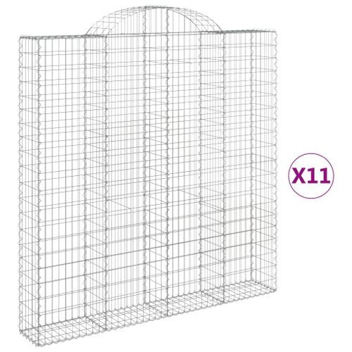 Paniers à gabions arqués 11 pcs 200x30x200/220 cm fer galvanisé - Photo n°2; ?>