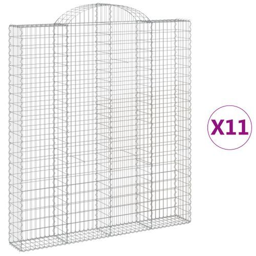 Paniers à gabions arqués 11 pcs 200x30x220/240 cm fer galvanisé - Photo n°2; ?>