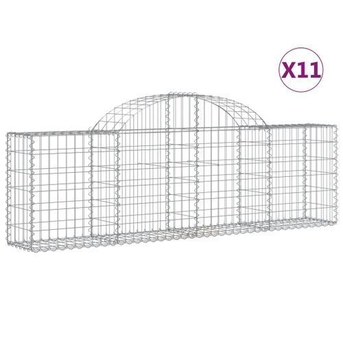 Paniers à gabions arqués 11 pcs 200x30x60/80 cm Fer galvanisé - Photo n°2; ?>