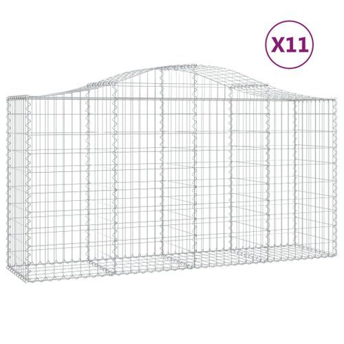 Paniers à gabions arqués 11 pcs 200x50x100/120 cm fer galvanisé - Photo n°2; ?>