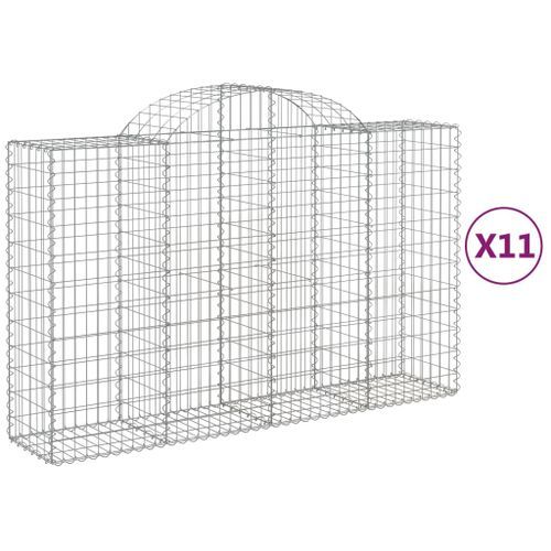 Paniers à gabions arqués 11 pcs 200x50x120/140 cm Fer galvanisé - Photo n°2; ?>