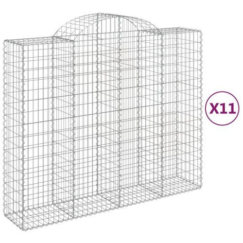 Paniers à gabions arqués 11 pcs 200x50x160/180 cm Fer galvanisé - Photo n°2; ?>