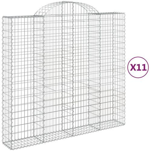 Paniers à gabions arqués 11 pcs 200x50x180/200 cm Fer galvanisé - Photo n°2; ?>