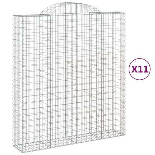 Paniers à gabions arqués 11 pcs 200x50x220/240 cm Fer galvanisé - Photo n°2; ?>