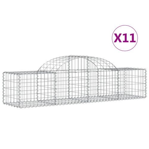 Paniers à gabions arqués 11 pcs 200x50x40/60 cm fer galvanisé - Photo n°2; ?>