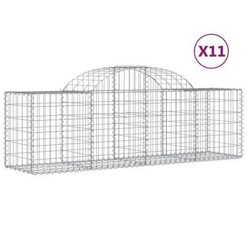 Paniers à gabions arqués 11 pcs 200x50x60/80 cm Fer galvanisé - Photo n°2; ?>