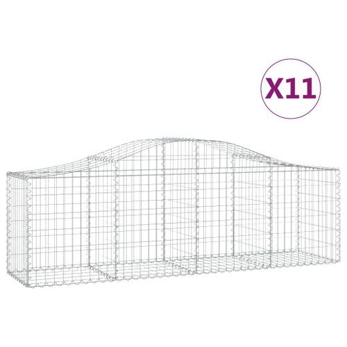 Paniers à gabions arqués 11 pcs 200x50x60/80 cm Fer galvanisé - Photo n°2; ?>