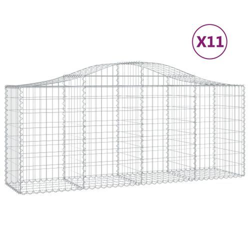 Paniers à gabions arqués 11 pcs 200x50x80/100 cm Fer galvanisé - Photo n°2; ?>