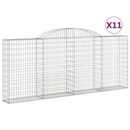 Paniers à gabions arqués 11 pcs 300x30x120/140 cm fer galvanisé - Photo n°2; ?>