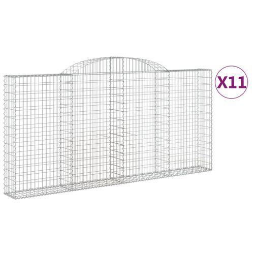 Paniers à gabions arqués 11 pcs 300x30x140/160 cm fer galvanisé - Photo n°2; ?>