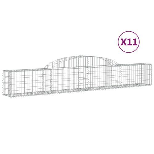 Paniers à gabions arqués 11 pcs 300x30x40/60 cm fer galvanisé - Photo n°2; ?>