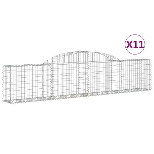 Paniers à gabions arqués 11 pcs 300x30x60/80 cm Fer galvanisé - Photo n°2; ?>