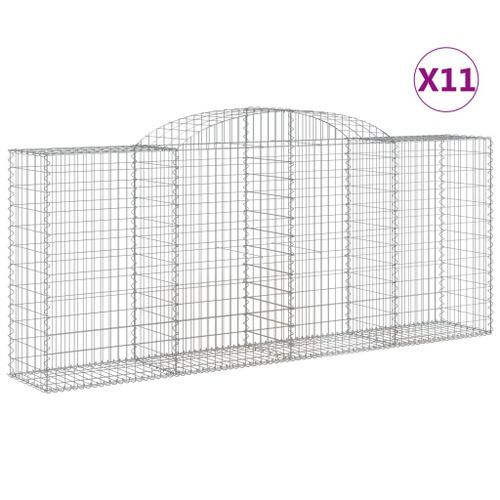 Paniers à gabions arqués 11 pcs 300x50x120/140 cm fer galvanisé - Photo n°2; ?>