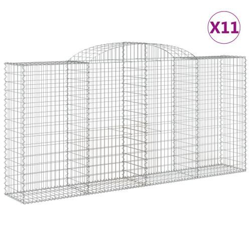 Paniers à gabions arqués 11 pcs 300x50x140/160 cm fer galvanisé - Photo n°2; ?>