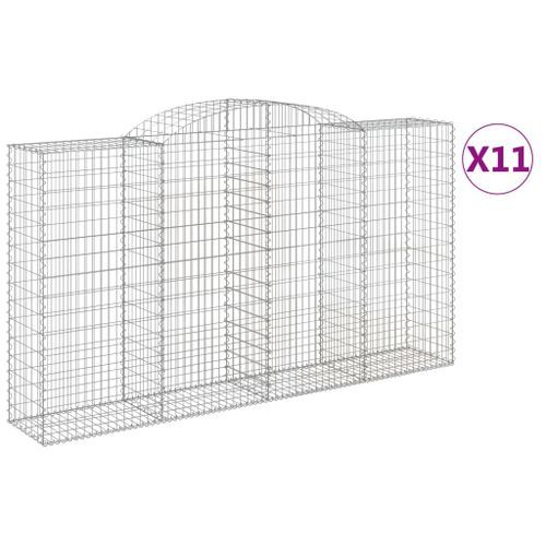 Paniers à gabions arqués 11 pcs 300x50x160/180 cm Fer galvanisé - Photo n°2; ?>