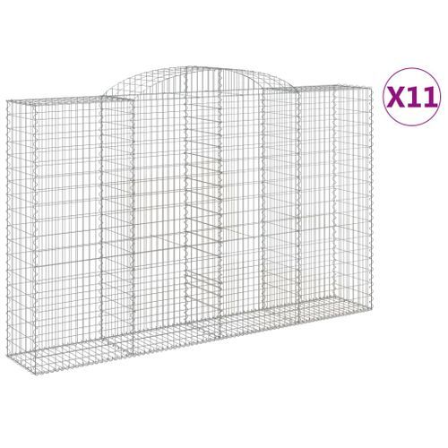 Paniers à gabions arqués 11 pcs 300x50x180/200 cm fer galvanisé - Photo n°2; ?>