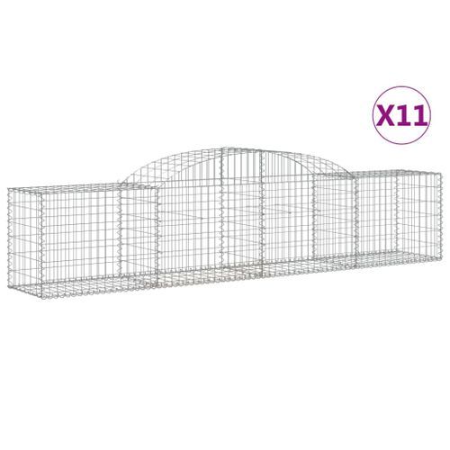 Paniers à gabions arqués 11 pcs 300x50x60/80 cm fer galvanisé - Photo n°2; ?>