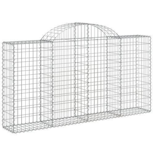 Paniers à gabions arqués 12 pcs 200x30x100/120 cm Fer galvanisé - Photo n°3; ?>