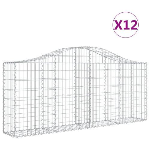 Paniers à gabions arqués 12 pcs 200x30x80/100 cm Fer galvanisé - Photo n°2; ?>