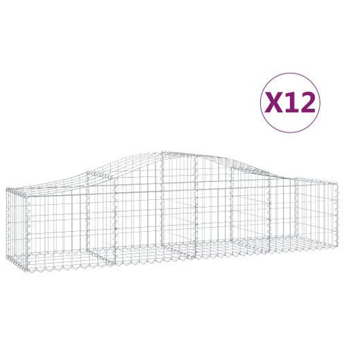 Paniers à gabions arqués 12 pcs 200x50x40/60 cm fer galvanisé - Photo n°2; ?>