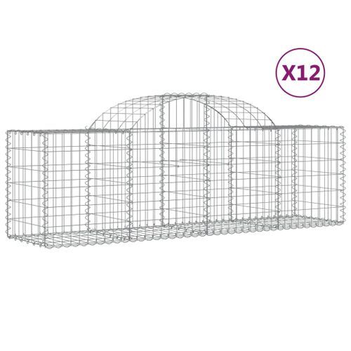 Paniers à gabions arqués 12 pcs 200x50x60/80 cm Fer galvanisé - Photo n°2; ?>