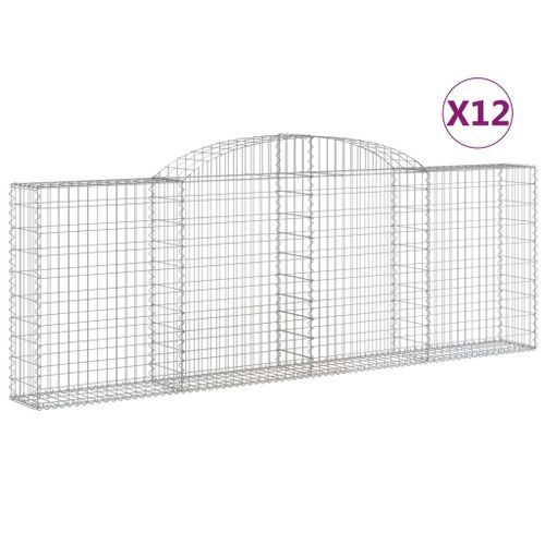 Paniers à gabions arqués 12 pcs 300x30x100/120 cm fer galvanisé - Photo n°2; ?>