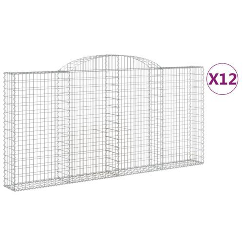 Paniers à gabions arqués 12 pcs 300x30x140/160 cm fer galvanisé - Photo n°2; ?>