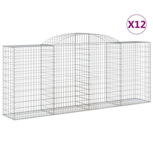 Paniers à gabions arqués 12 pcs 300x50x120/140 cm fer galvanisé - Photo n°2; ?>