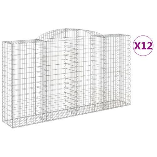 Paniers à gabions arqués 12 pcs 300x50x160/180 cm fer galvanisé - Photo n°2; ?>