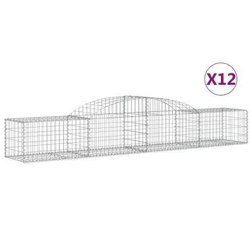 Paniers à gabions arqués 12 pcs 300x50x40/60 cm fer galvanisé - Photo n°2; ?>