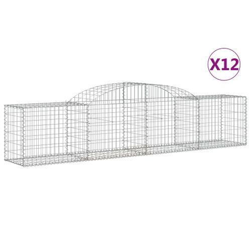 Paniers à gabions arqués 12 pcs 300x50x60/80 cm fer galvanisé - Photo n°2; ?>