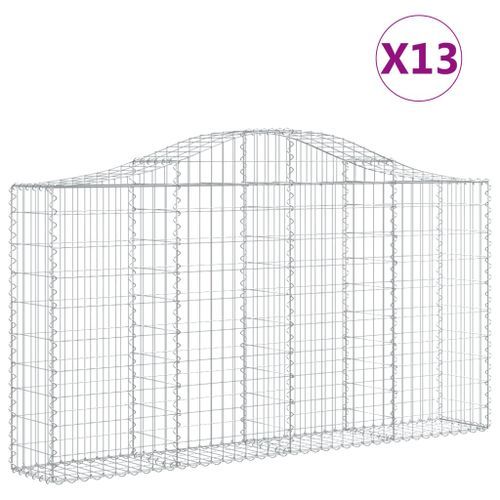 Paniers à gabions arqués 13 pcs 200x30x100/120 cm Fer galvanisé - Photo n°2; ?>